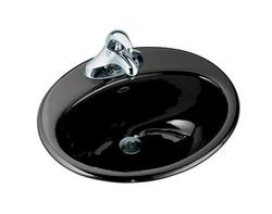19-1/4 x 16-1/4 in. Oval Drop-in Bathroom Sink in Black Black&trade;