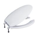 Elongated Open Front Toilet Seat with Cover in Cotton