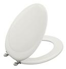 Elongated Closed Front Toilet Seat in Brushed Nickel
