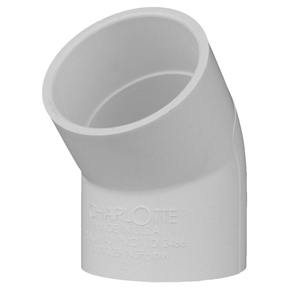 White PVC Schedule 40 45&deg; Elbow 