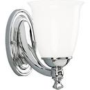 Progress Lighting Polished Chrome 5-5/8 in. 1-Light Bath Vanity with White Opal Glass Shade 