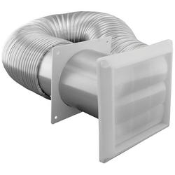 4 in. x 8 ft. Flexible Aluminum Duct with Louvered Hood and Metal Clamps for Dryer Vent