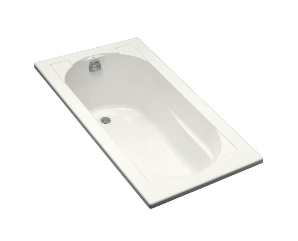KOHLER White 60 x 32 in. Drop-In Bathtub with Reversible Drain 