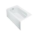KOHLER White 60 x 32 in. Whirlpool Alcove Bathtub Left Drain 