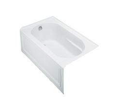 60 in. x 32 in. Whirlpool Alcove Bathtub with Left Drain in White