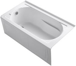 60 in. x 32 in. Soaker Alcove Bathtub with Left Drain in White