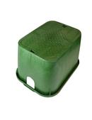 18 in. Plastic Irrigation Control Valve with Meter Box Solid L-Bolt in Green