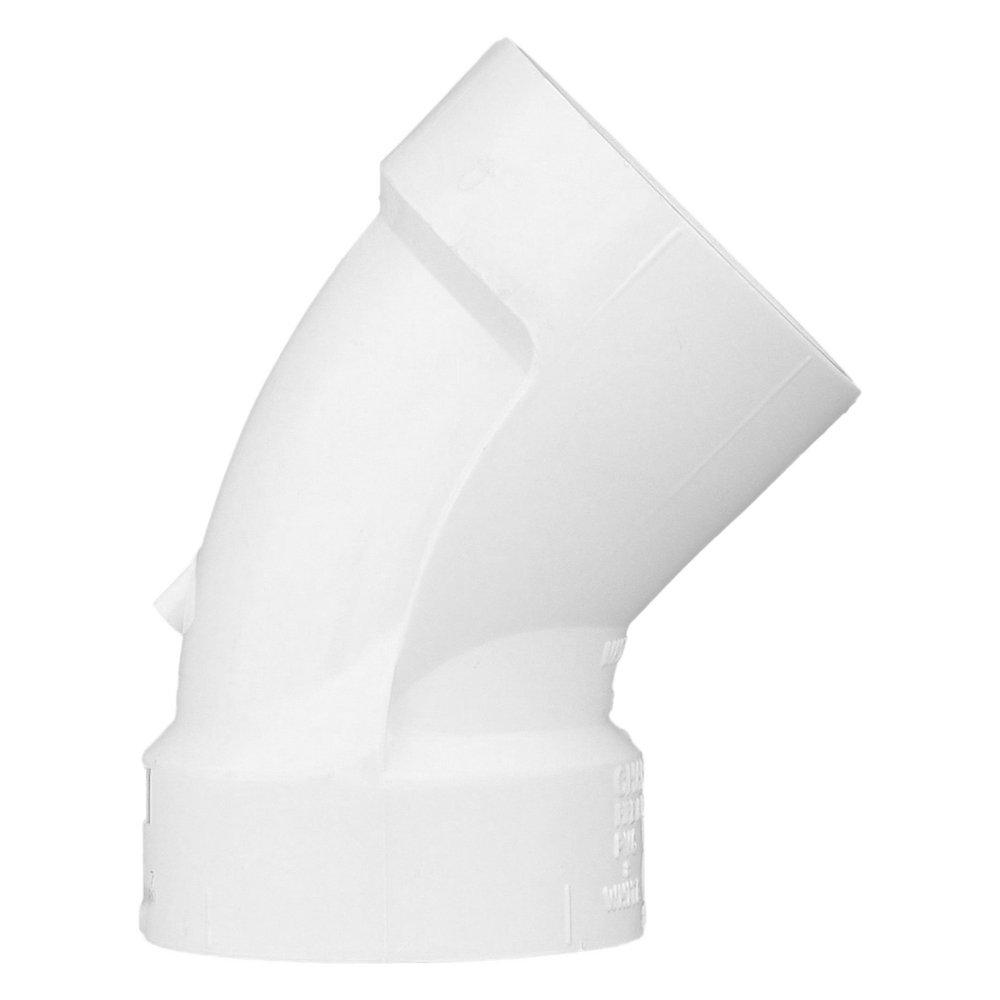 White PVC DWV 45° Elbow 
