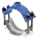 4 x 1-1/2 in. IP Epoxy Ductile Iron and Stainless Steel Double Strap Saddle 4.14 - 4.80 in.