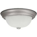 6 x 13 in. 60 W 2-Light Medium Flush Mount Ceiling Fixture with Acid Washed Glass in Matte Nickel