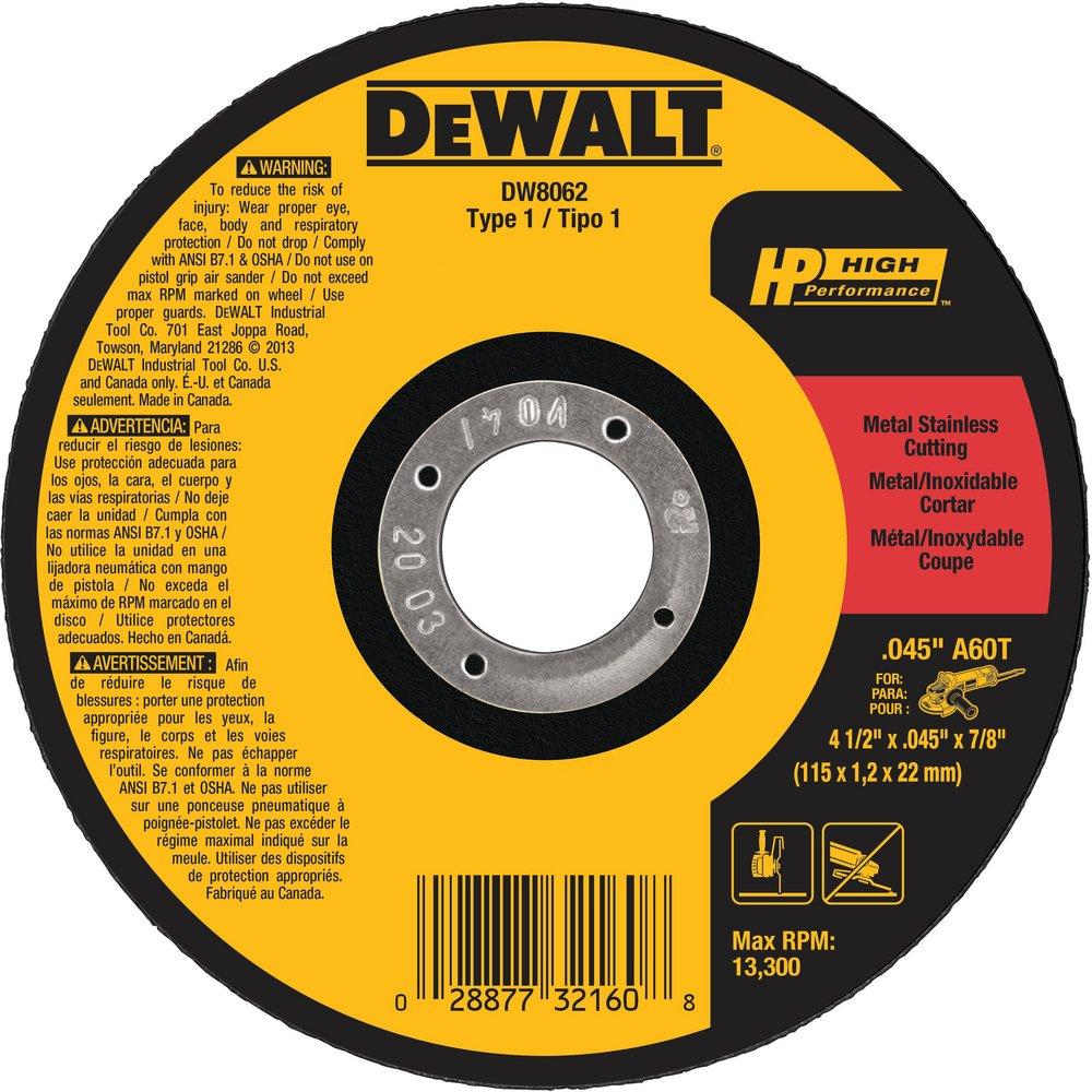 DEWALT Yellow 1/16 in. Cutting Wheel 