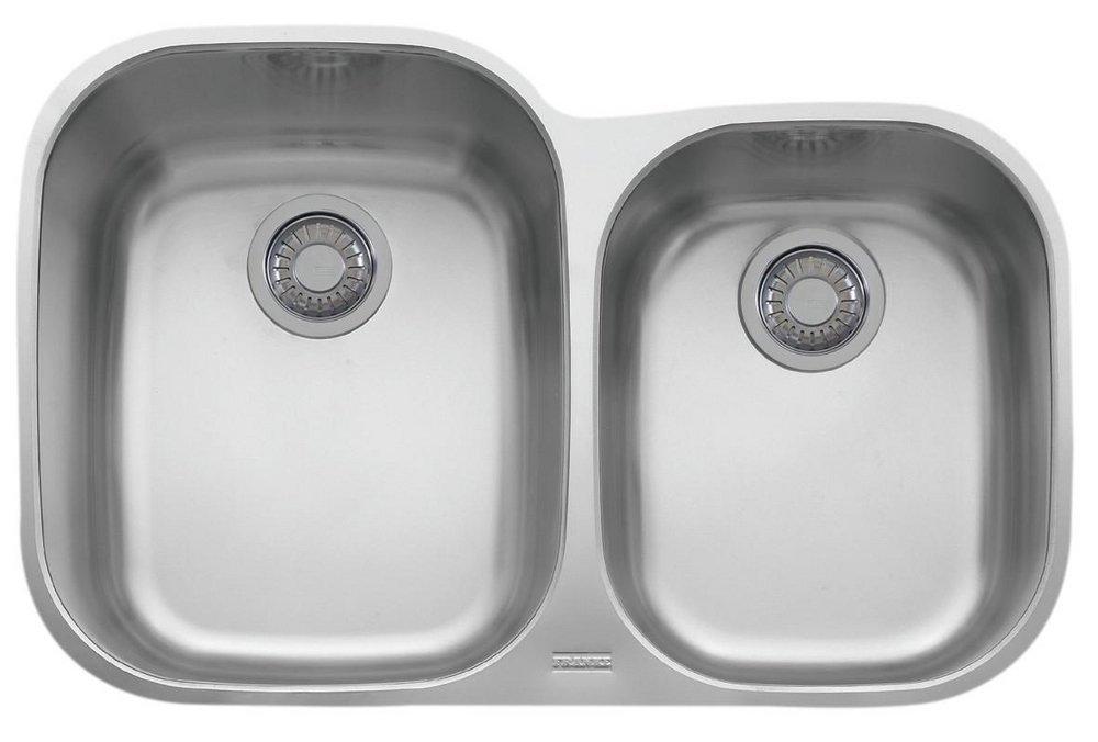 Franke Stainless Steel 31-1/2 x 20-1/2 in. No Hole Double Bowl Undermount Kitchen Sink 