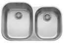 Franke Stainless Steel 31-1/2 x 20-1/2 in. No Hole Double Bowl Undermount Kitchen Sink 