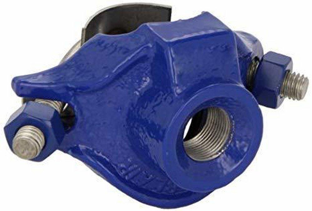 Smith Blair Inc 12 in. IP Double Strap Epoxy Ductile Iron and Stainless Steel Saddle 12.75 - 13.20 in. 