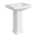 25-1/2 in. Oval Vitreous China Pedestal Bathroom Sink in White