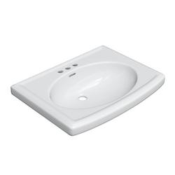 25-1/2 in. Oval Vitreous China Pedestal Bathroom Sink in White - Sink Only