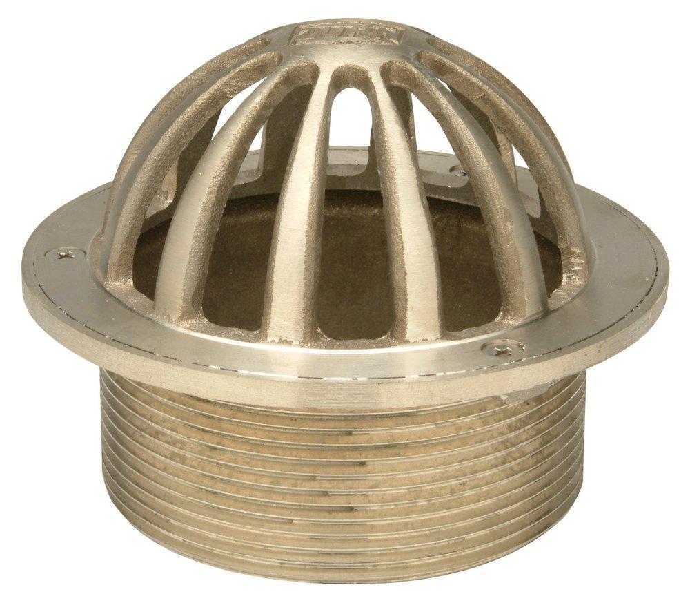 Zurn Polished Nickel Bronze Round Strainer with Dome Nickel Bronze 