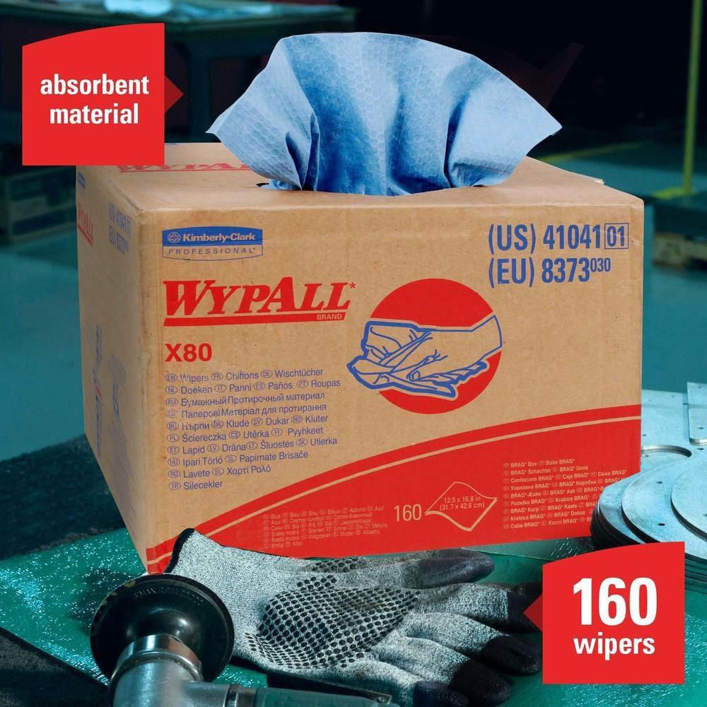 WypAll&reg; Blue Hydroknit Plastic Cloth (Box of 160) 