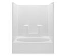 60 in. Left-Hand Above Floor Rough Tile Tub and Shower in White