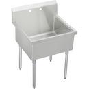 Elkay Buffed Satin 39 x 27 in. 1-Bowl Single Band 304 Stainless Steel Service Sink (Less Hole)
