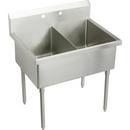Elkay Buffed Satin Floor Mount Food Double Compartment Service Scullery Sink 