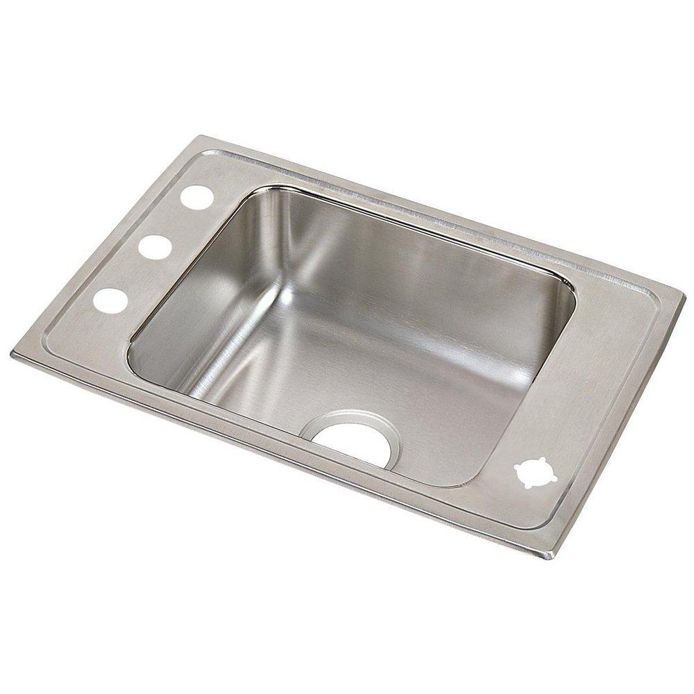 Elkay Lustrous Highlighted Satin Drop-In and Topmount Classroom Sink Bowl 