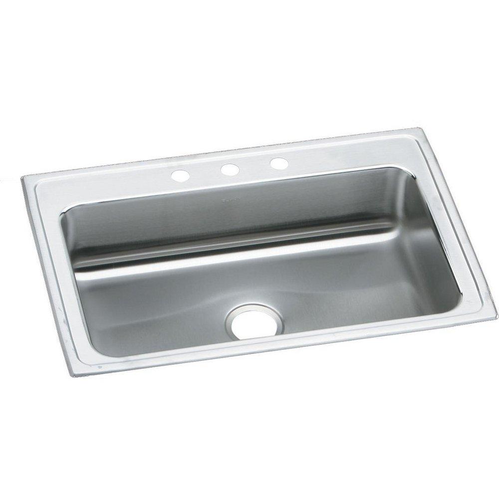 Elkay Lustrous Satin 33 x 22 in. Stainless Steel Single Bowl Drop-in Kitchen Sink in Lustrous Satin 