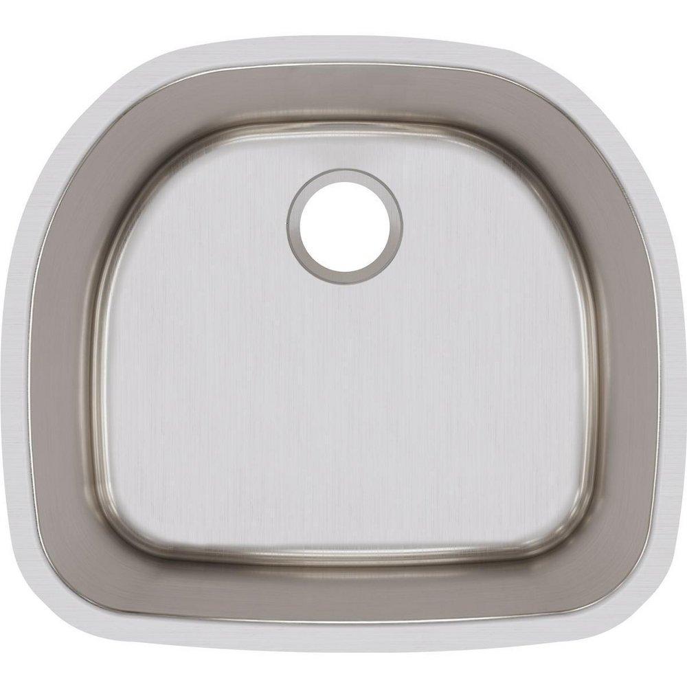 Elkay Lustrous Satin 23-5/8 x 21-1/4 in. No Hole Stainless Steel Single Bowl Undermount Kitchen Sink 