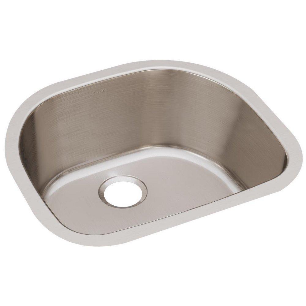 Elkay Lustrous Satin 23-5/8 x 21-1/4 in. No Hole Stainless Steel Single Bowl Undermount Kitchen Sink 