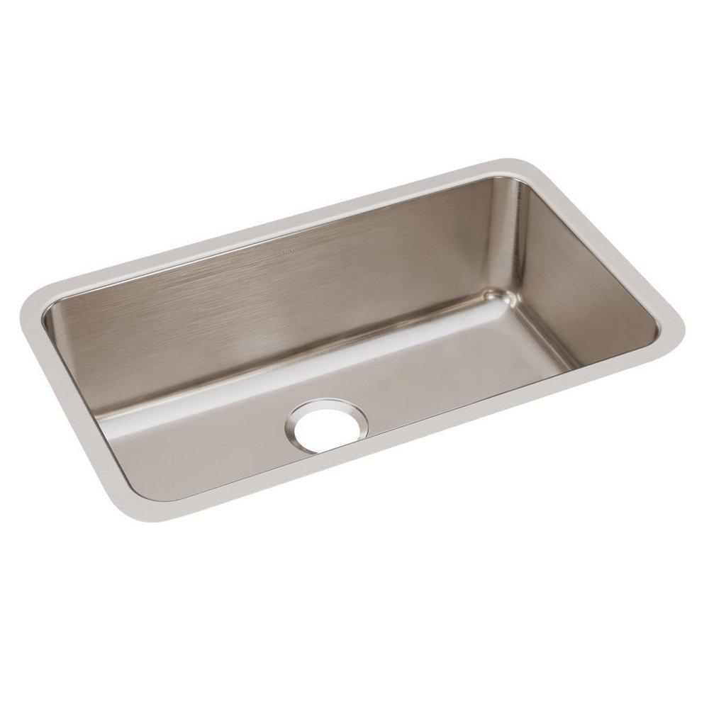 Elkay Lustrous Satin 30-1/2 x 18-1/2 in. Stainless Steel Single Bowl Undermount Kitchen Sink with Sound Dampening 