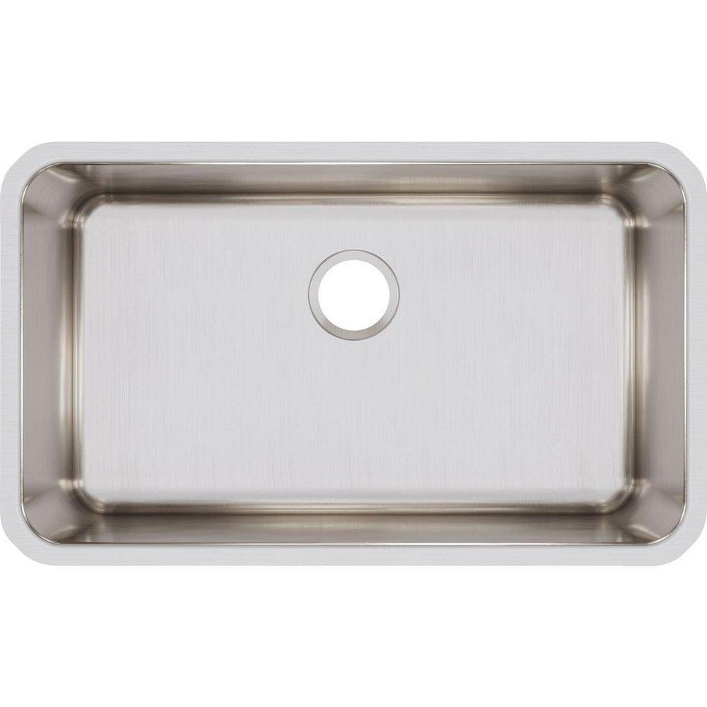Elkay Lustrous Satin 30-1/2 x 18-1/2 in. No Hole Stainless Steel Single Bowl Undermount Kitchen Sink 