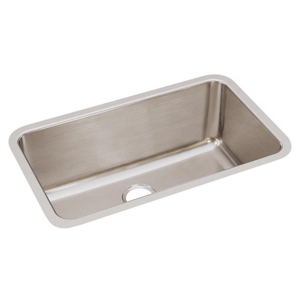 Elkay Lustrous Satin 30-1/2 x 18-1/2 in. No Hole Stainless Steel Single Bowl Undermount Kitchen Sink 