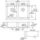 Elkay Lustrous Satin 33 x 20-1/2 in. Stainless Steel Double Bowl Farmhouse Kitchen Sink with Sound Dampening 