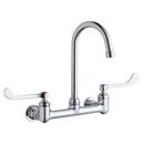 Elkay Lustrous Satin Wall Mounted Mixing Faucet with Wristblade Handle 