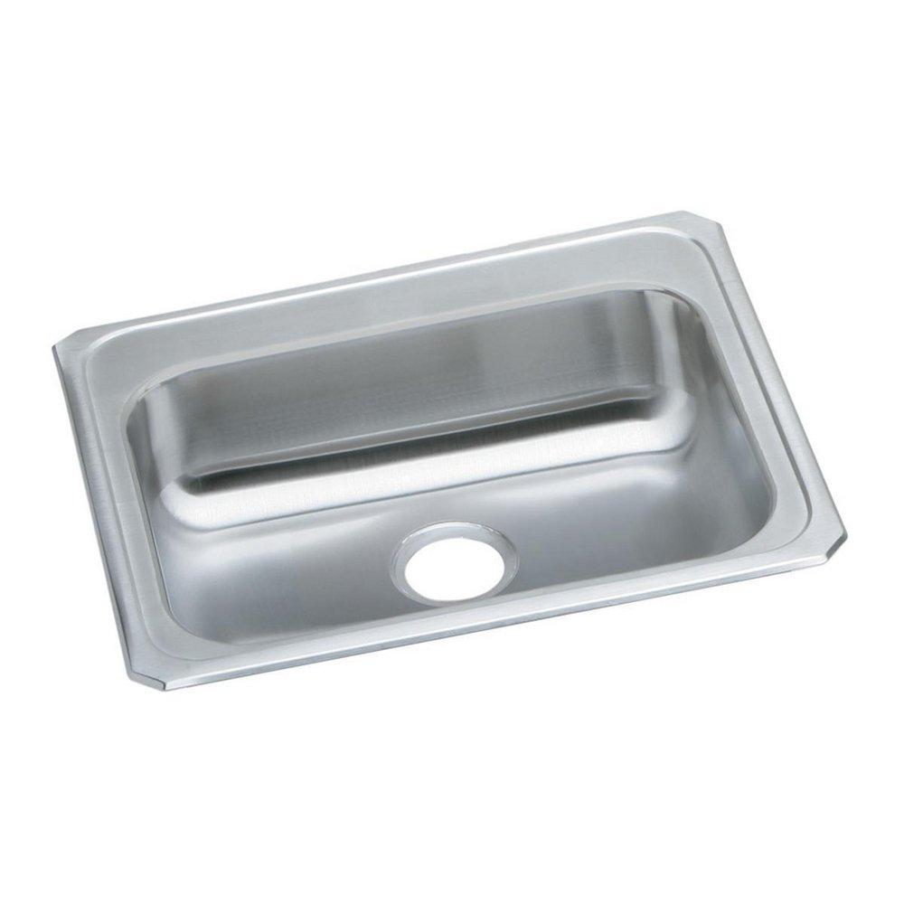 Elkay Brushed Satin 25 x 21-1/4 in. Stainless Steel Single Bowl Drop-in Kitchen Sink in Brushed Satin 
