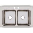 Elkay Lustrous Satin 33 x 22 in. Stainless Steel Double Bowl Drop-in Kitchen Sink in Lustrous Satin 
