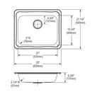 Elkay Brushed Satin 25 x 21-1/4 in. Stainless Steel Single Bowl Drop-in Kitchen Sink in Brushed Satin 