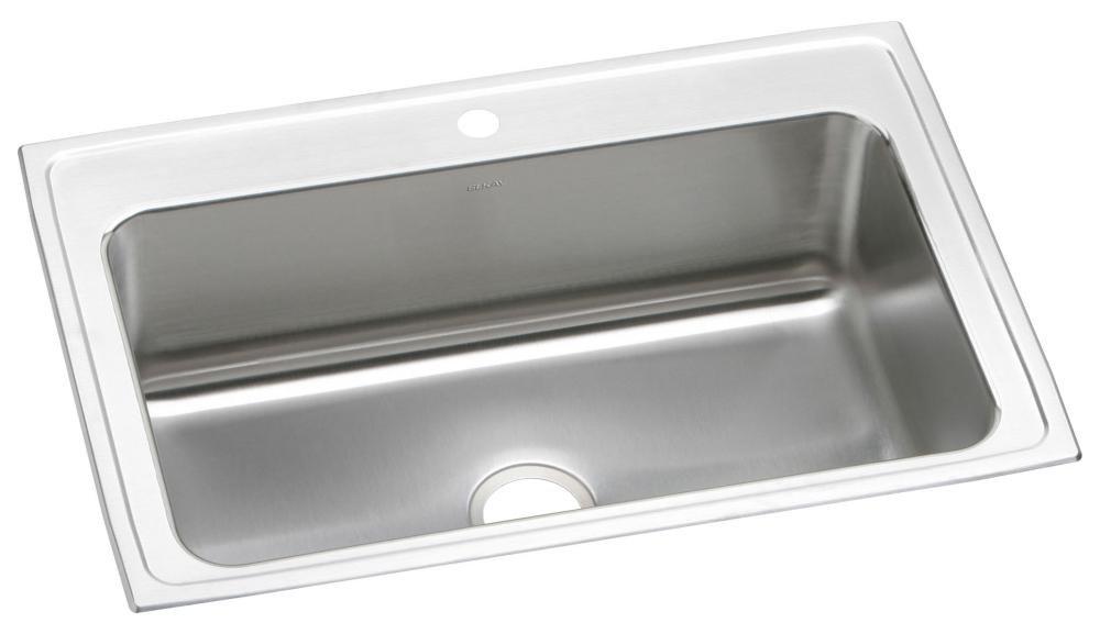 Elkay Lustrous Satin 33 x 22 in. Stainless Steel Single Bowl Drop-in Kitchen Sink in Lustrous Satin 