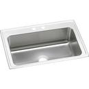33 x 22 in. 2 Hole Stainless Steel Single Bowl Drop-in Kitchen Sink in Lustrous Satin