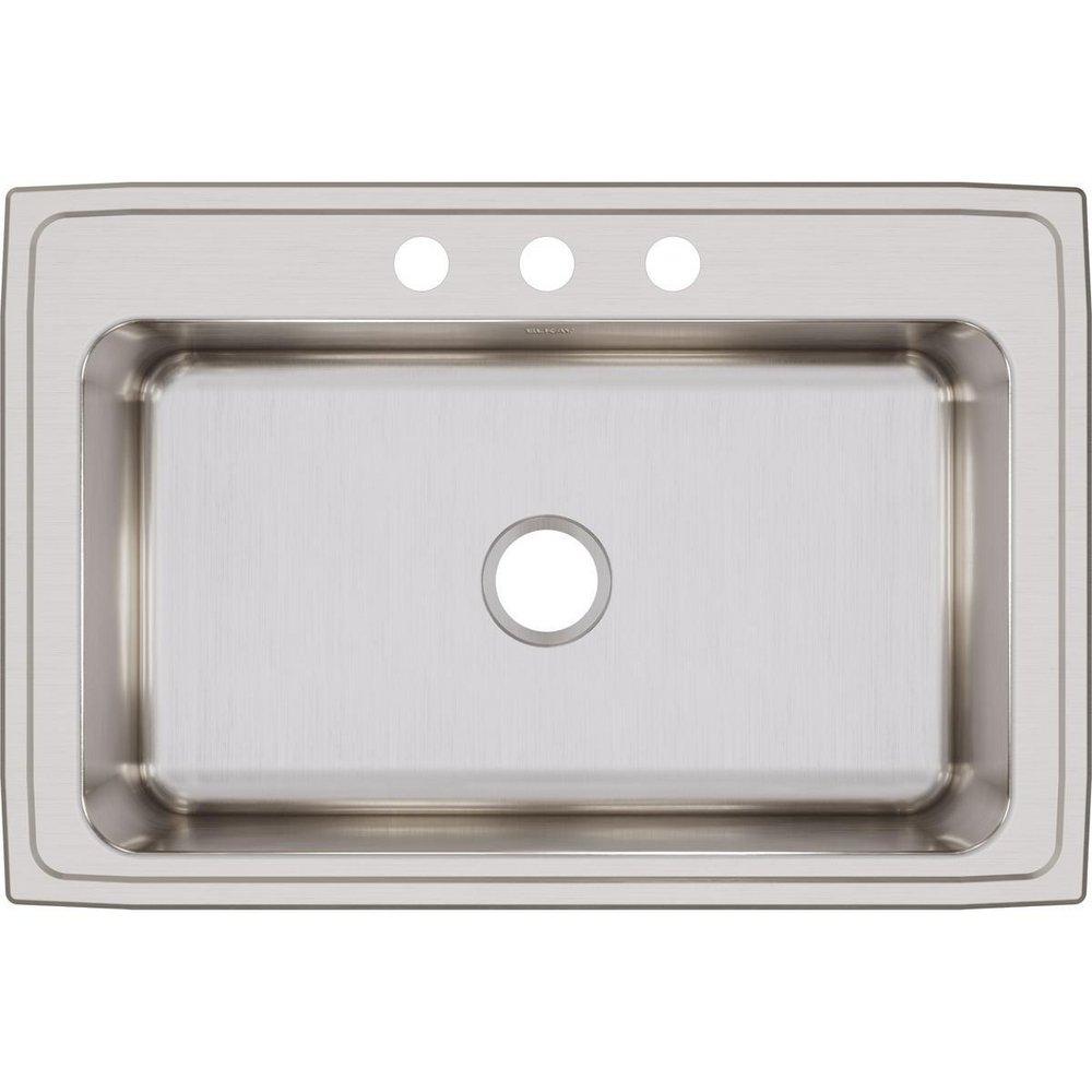 Elkay Lustrous Satin 33 x 22 in. Stainless Steel Single Bowl Drop-in Kitchen Sink in Lustrous Satin 