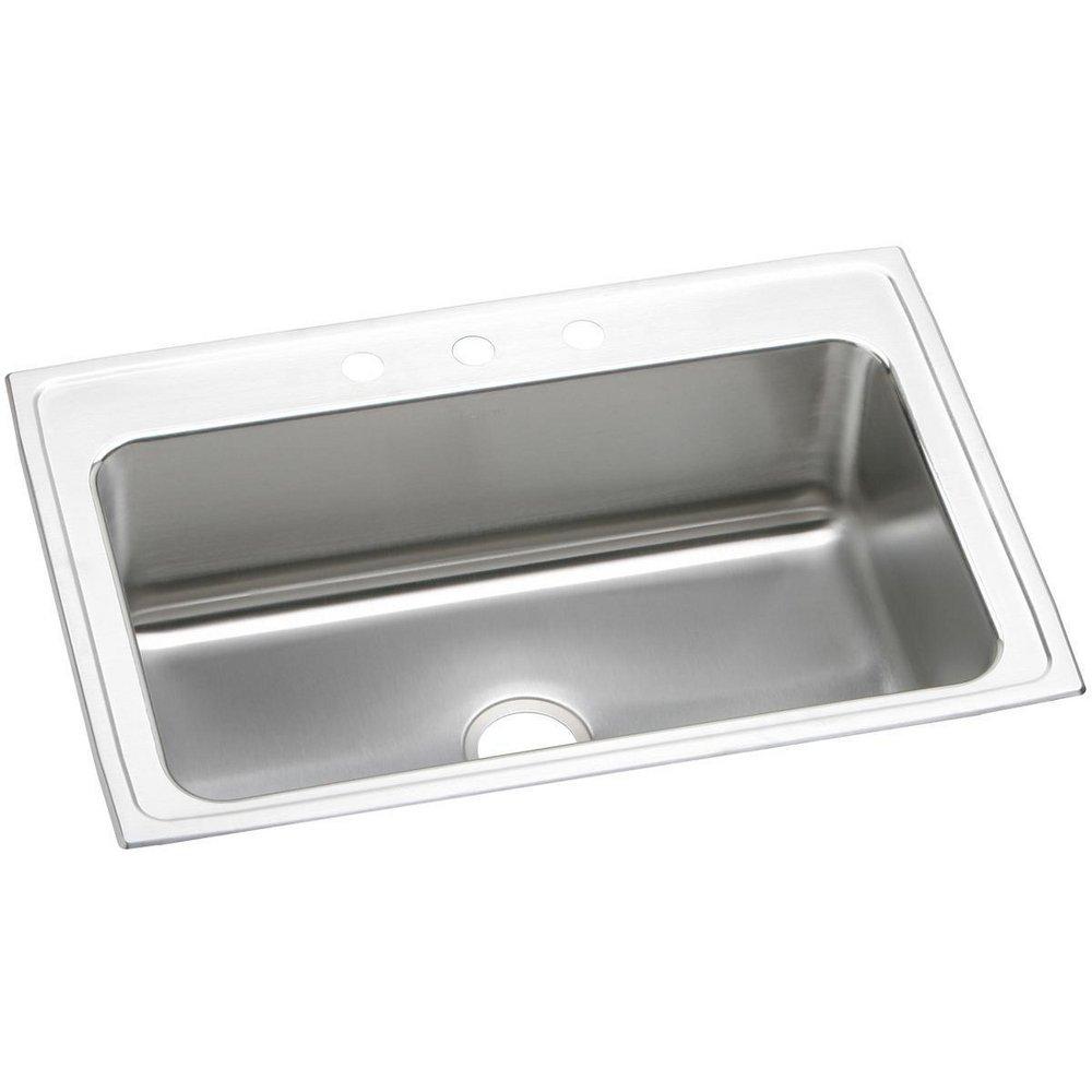 Elkay Lustrous Satin 33 x 22 in. Stainless Steel Single Bowl Drop-in Kitchen Sink in Lustrous Satin 