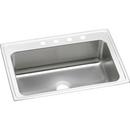 33 x 22 in. 4 Hole Stainless Steel Single Bowl Drop-in Kitchen Sink in Lustrous Satin