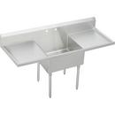 2-Hole Floor Mount Scullery Sink with Left and Right Drainboard