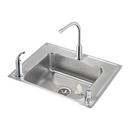 3-Hole 1-Basin Topmount Utility Sink with High Arc Kitchen Faucet, Sidespray, Bubbler and Drain