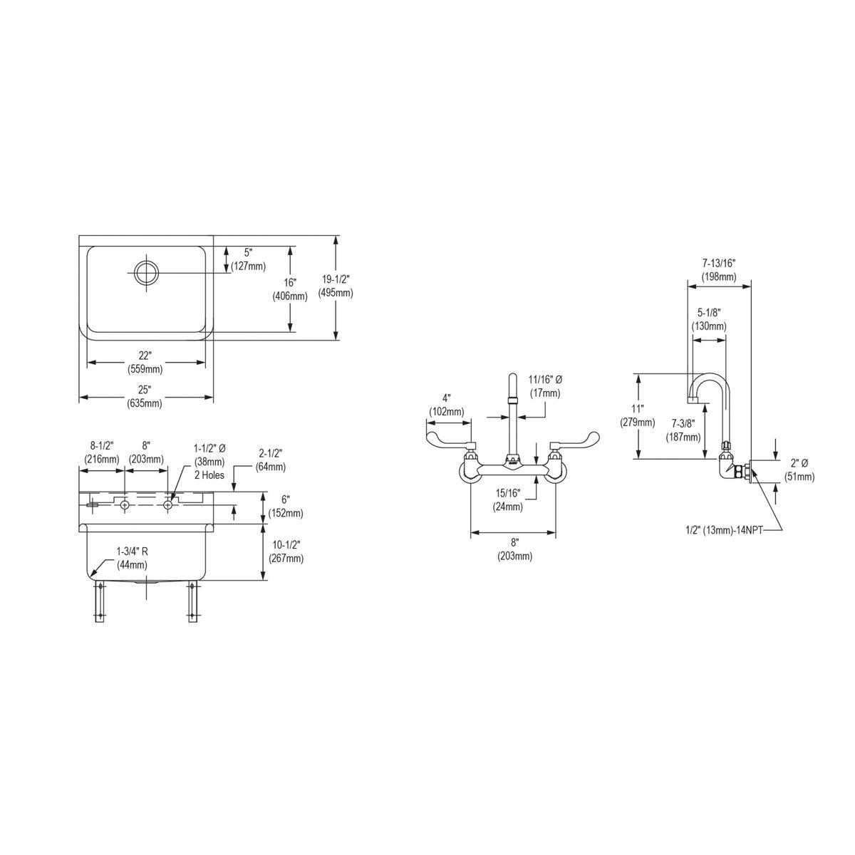 Elkay Buffed Satin Surgeon Scrub Sink 