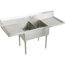 96 x 27 in. 2-Hole 2-Bowl Scullery Service Sink Stainless Steel