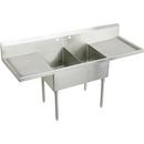 Elkay Stainless Steel 96 x 27 in. 2-Hole 2-Bowl Scullery Service Sink 