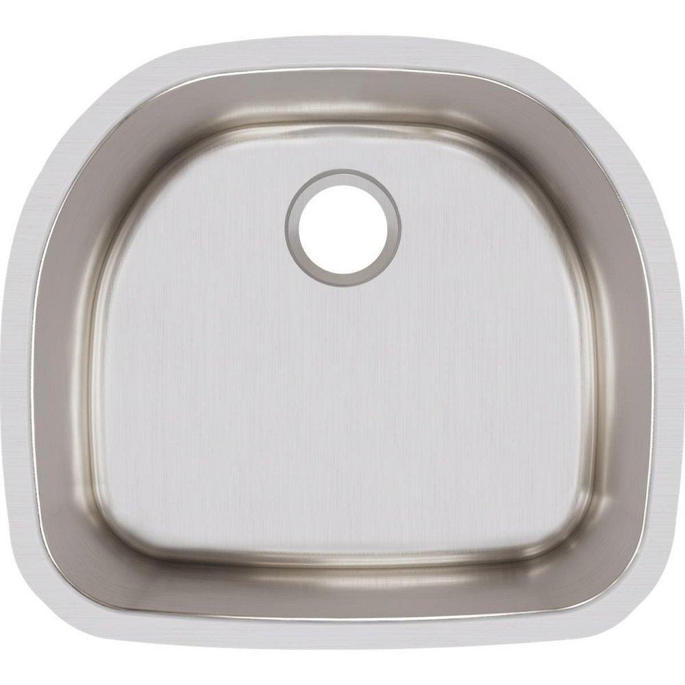 Elkay Lustrous Satin 23-5/8 x 21-1/4 in. No Hole Stainless Steel Single Bowl Undermount Kitchen Sink 