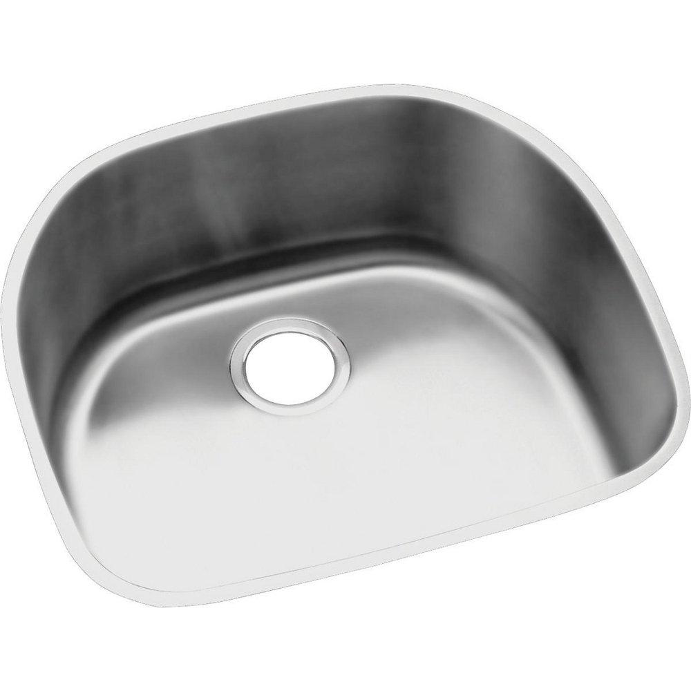 Elkay Lustrous Satin 23-5/8 x 21-1/4 in. No Hole Stainless Steel Single Bowl Undermount Kitchen Sink 