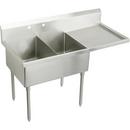 2-Hole Floor Mount Food Service Scullery Sink with Right Side Drainboard